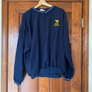 Vintage WVU mountaineers L navy shirt akwa made in usa pullover sweater
